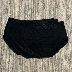 New Miss Who Lot of 5 Women’s Underwear‎ Large Black Cotton Comfort High Waisted